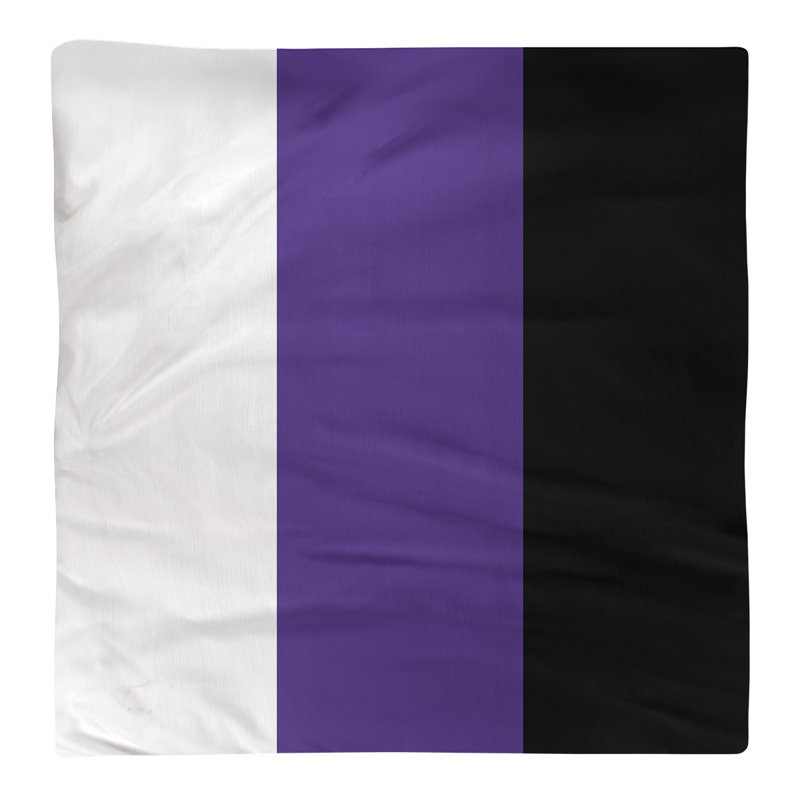 Serviette washington, Blanc / mauve / noir, Sergé de coton, H 10 po x l 10 po x P 0,25 po