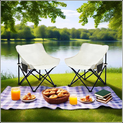 2 chaises de camping pliantes pour l'extérieur avec sac de transport, légères et durables pour diverses aventures