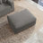 Upholstered Light Gray Square Corduroy Ottoman with Solid Wood Legs, Single Ottoman Modular Part For Sectional Sofa-1655143569-1673159786