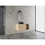 Meuble-lavabo mural 42 po avec lavabo d'art en céramique et 1 tablette de rangement, 2 portes à fermeture douce, emballage KD