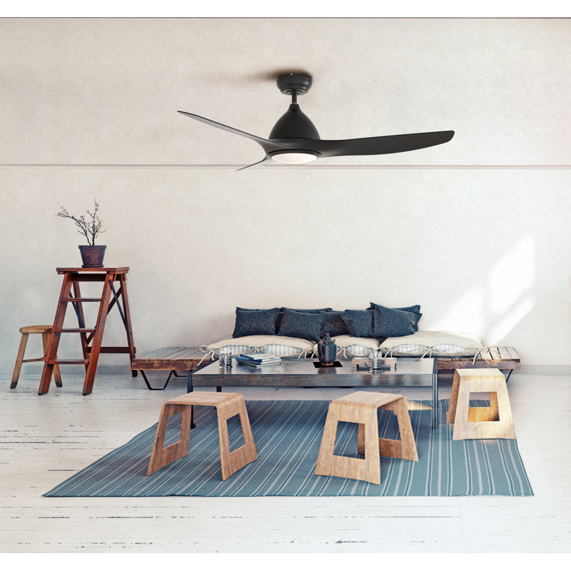 ONE Smart All Season 52'' Smart Ceiling Fan with LED Light – Modern Indoor/Outdoor Fan with Remote, 6 Speeds, Reversible Blades, Works with Alexa & Google"