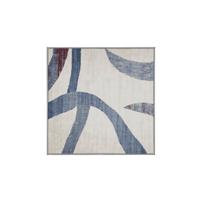 Tapis gris soyeux et moelleux, Carré 8 pi
