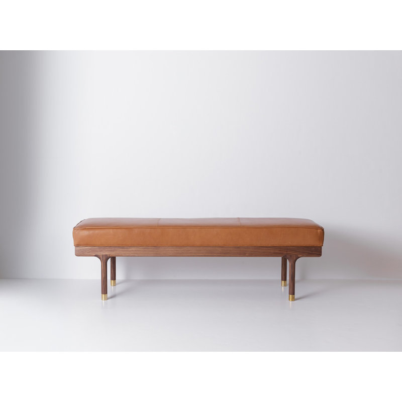 Simple Solid Wood Bench, Brown