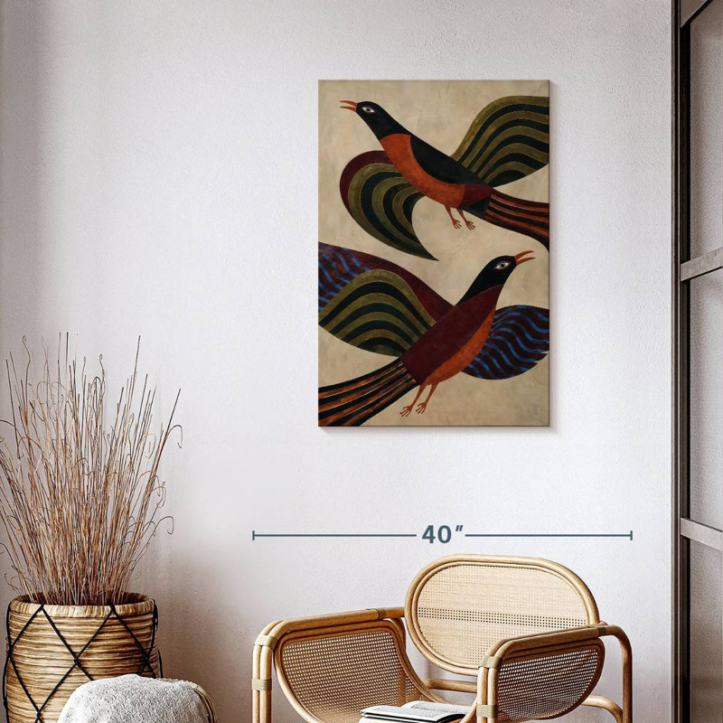 Patterned Bird Print, 36" H x 24" W