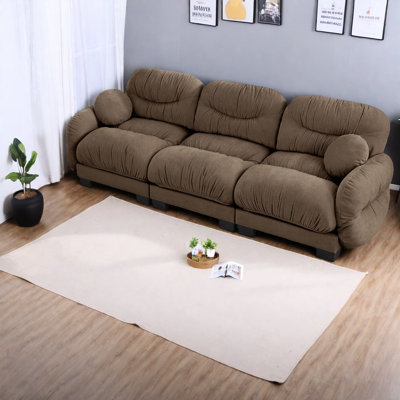 Canapé modulaire moderne en chenille 3 places Compression Cozy