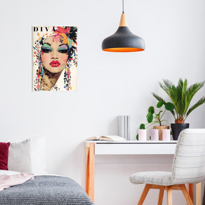 Plaque murale Diva Fashion Portrait, design par Annabelle Hall