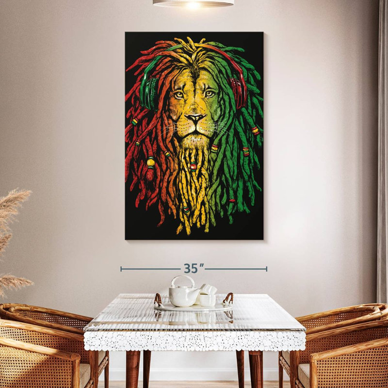 Tête de lion Brampt jamaïcain, H 51 po x l 34 po