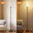 65'' Black Stepless Adjustable LED Floor Lamp with Remote Control & Foot Switch