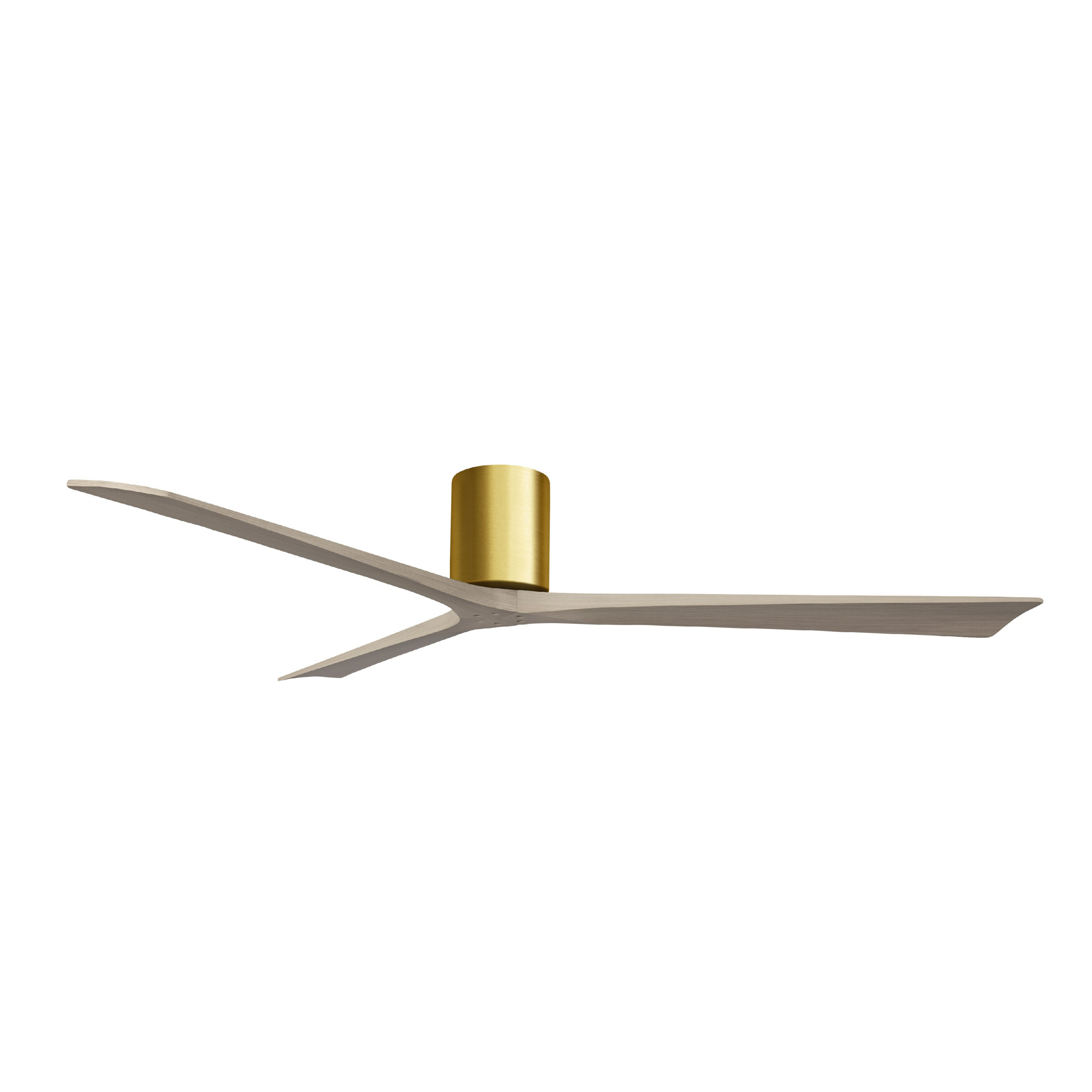Olivier 3 Blade Ceiling Fan, 72", Brushed Brass, Gray Ash Tone