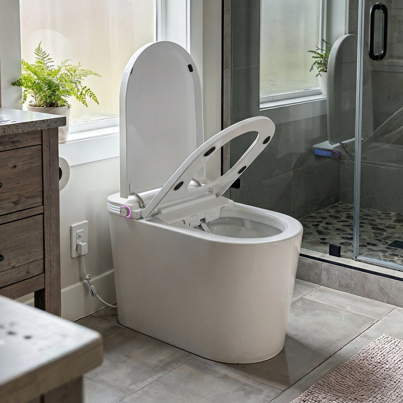 Toilette Smart Bidet avec siège chauffant, capteur de pied