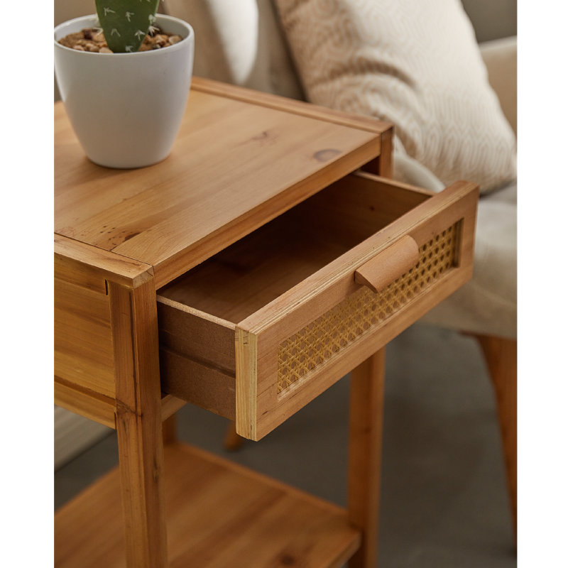 Table de bout avec table de bout Marleyah, Marron clair