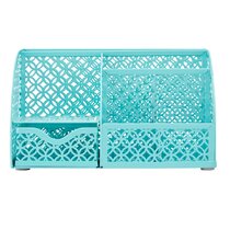 POPRUN Green Desk Organzier for Women, Mesh Office Supplies Cute Stationary  Organization Office Accessories Essentials Caddy with Drawer for Home 