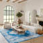 Tapis oriental bleu / ivoire Burnie-464625466
