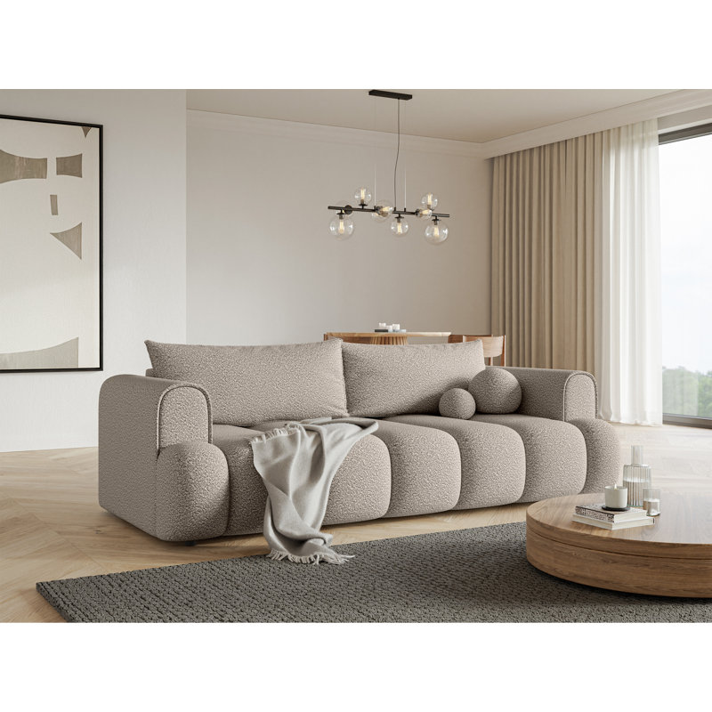 Montrelle 3 Seater Fabric Sleeper, Beige Fabric