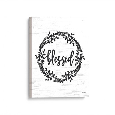 Reproduction d'art «Blessed Wreath» par lettres et lignes