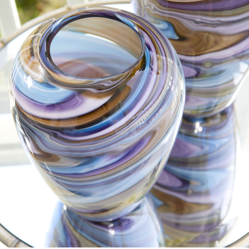 Borealis Glass Table Vase, 10.5" H x 7.5" W x 7.5" D