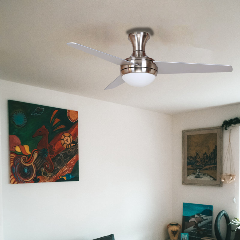 Nikki 48'' Ceiling Fan with Light Kit, Brushed Nickel