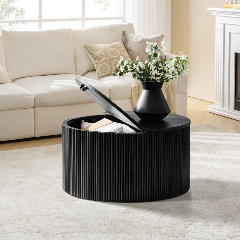 Table basse Jadida, H 16,75 po x L 31,5 po x l 31,5 po, Noir