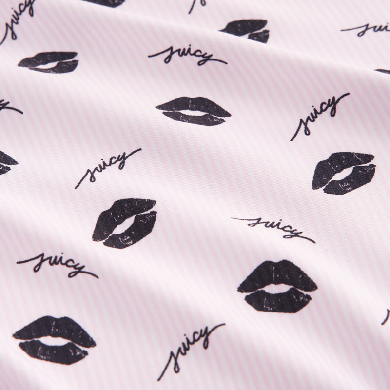 Juicy Couture Printed Microfiber Sheet Set, King, Kiss Stripe