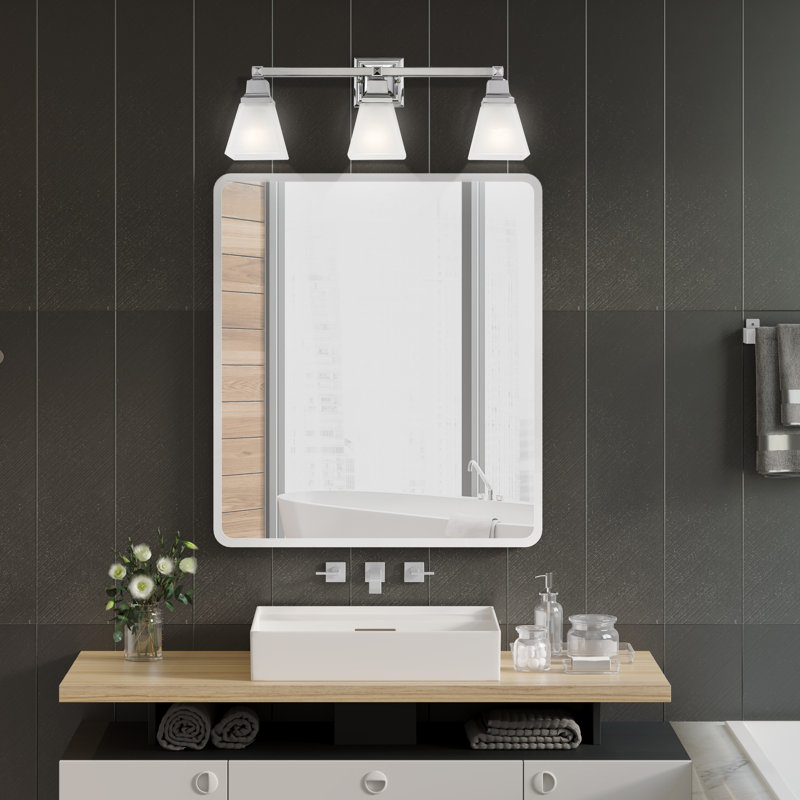 Éclairage de salle de bain à intensité variable 3 lumières Mathias, Chrome poli