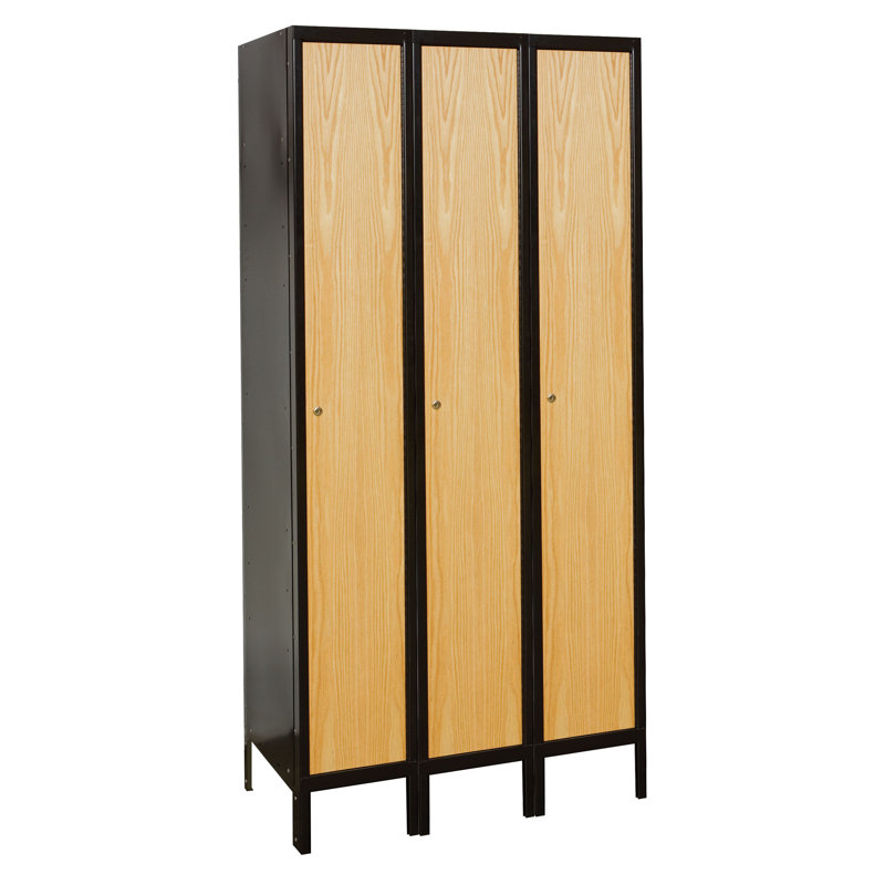 Black and Red Oak Hybrid Metal and Wood Locker