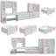 Système d'organisation 3 pièces avec commode, portes en verre trempé