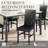  Dining Table Set For 4, Faux Marble Kitchen Table With 4 Leather Chairs, Modern Kitchen & Dining Room Sets For Dining Room, Apartment, Restaurant, Grey & Black-Buttons