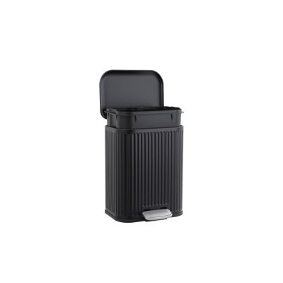 1.3 gal Bathroom Trash Can, Step Garbage Can with Soft-Close Lid, Stainless Steel Recycling Bin