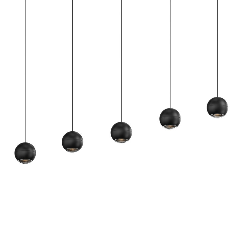 Hemisphere 5 - Light LED Pendant, Textured Black, 5