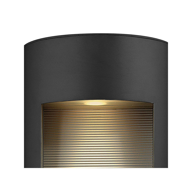 Luna 2-Light Outdoor Flush Mount, 16" H x 6" W x 3.5" D, Satin Black, MR-16
