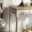 Console rectangulaire en bois massif blanc