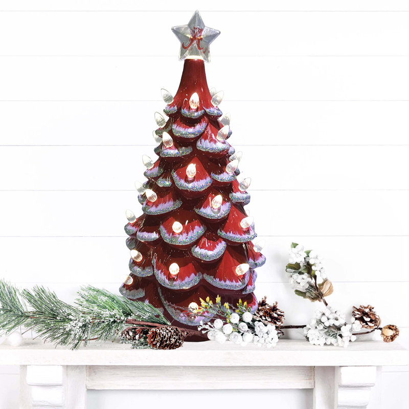 Arbre en céramique NCAA College Spirit, Crimson Tide d'Alabama