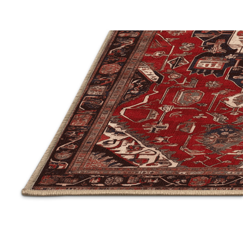 Tapis brun lavable à la machine, Rectangle 7 pi x 9 pi