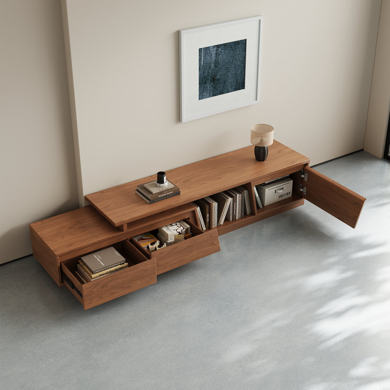 Modern Extendable TV Stand Media Console With Storage Drawers