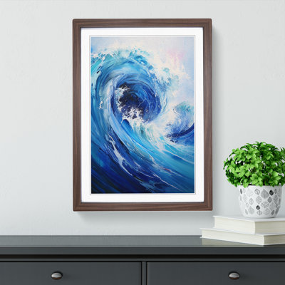 Wave Modern Informel - Single Picture Frame Print on Wood