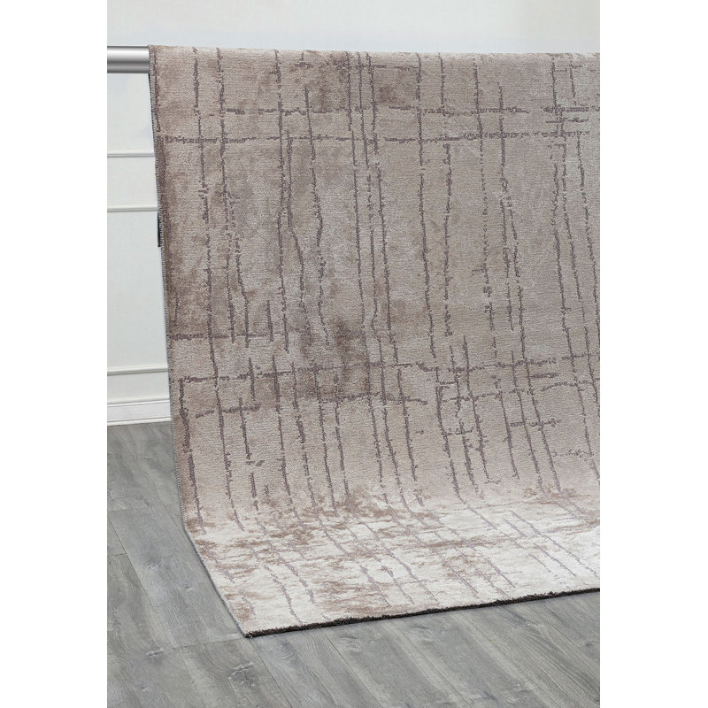 Allisun Rectangle Abstract Cotton and Viscose Indoor / Outdoor Area Rug, Rectangle 6'6" x 8'2"