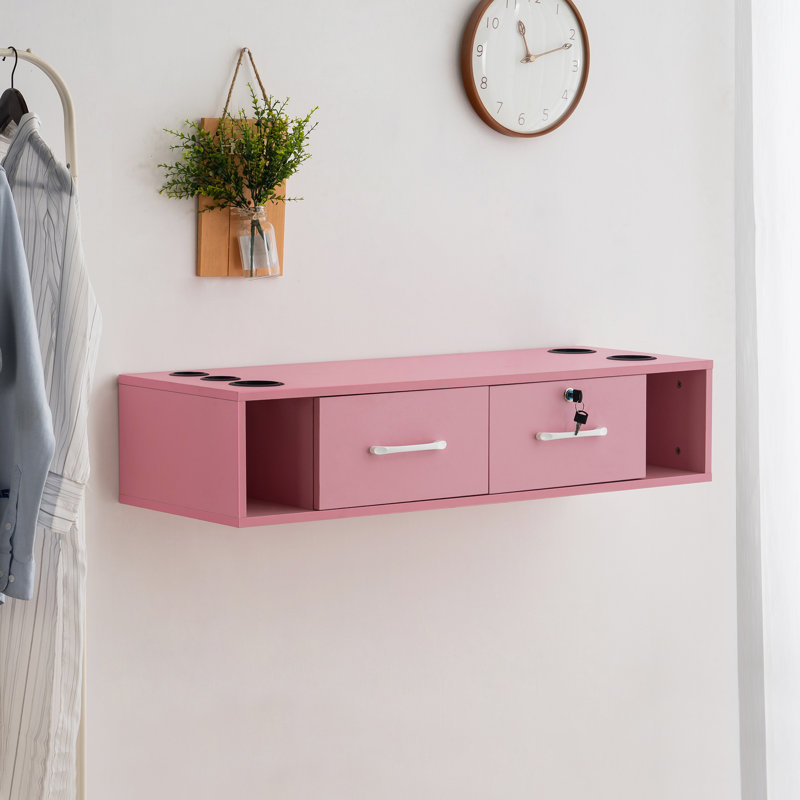 Armoire murale avec porte-outils et tiroirs, Rose