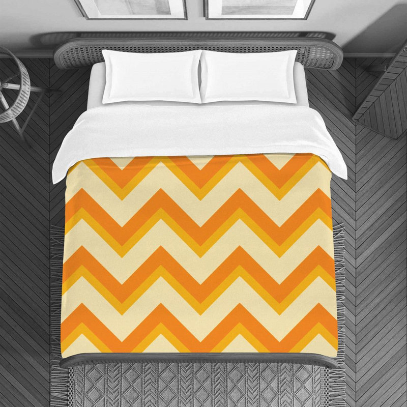 Housse de couette Jozephine, Housse de couette pour lit simple, Orange/jaune