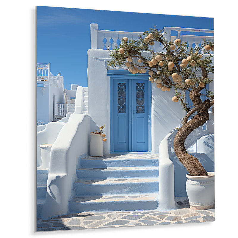 Grèce Grèce Harmony I - décoration murale en métal paysages urbains, H 20 po x l 12 po