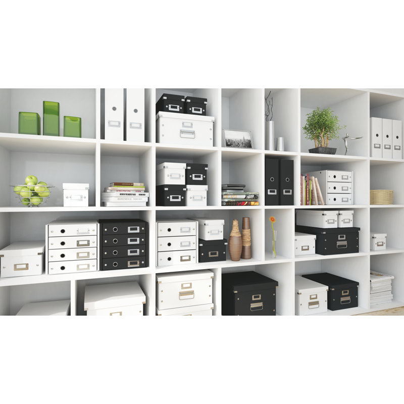 Cardboard Free Standing Magazine Rack, Black