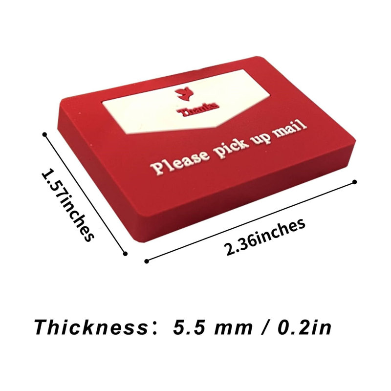 Mailbox Flag For Outgoing Mail, Post Flag With Bright Red Background Please Pick Up Mail Mailbox Sign Alert Magnet, 1.57X2.36 Inch Mailbox Notification Magnets,Red