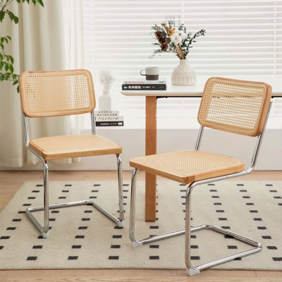 Ensemble de 2 chaises de salle à manger, chaises d'appoint latérales en velours avec pieds chromés, chaises de style Mid-Century modernes, chaises de cuisine de salle à manger rembourrées