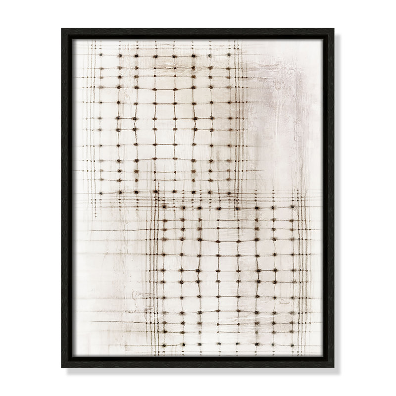 «Intersecting Lines in Quiet Neutralité I» par , H 15,5 po x l 12,5 po, Flottant espresso