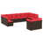 Coussin rouge / cadre brun est en rupture de stock