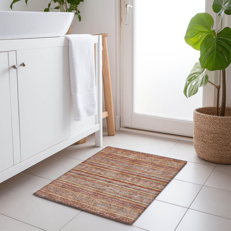 Tapis paprika intérieur / extérieur lavable à la machine Claudian ACN1644, Rectangle 1'8" x 2'6"