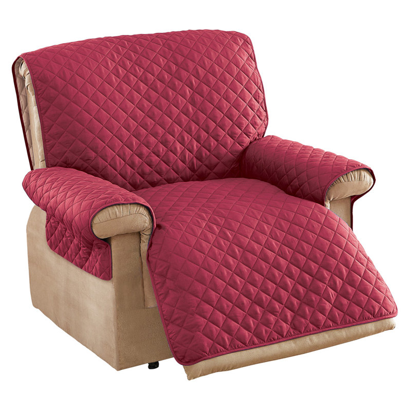Housse pour fauteuil inclinable et réversible, 100 % polyester bourgogne