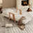 Convertible Sofa Chairs Set of 2, 34.6'' Beige Linen Upholstered Accent Chair With Solid Wood Frame, Modern Pull-Out Sofa Bed with Adjustable Backrest, Indoor Sofa Chaise Bed Lounge Chair for Living Room