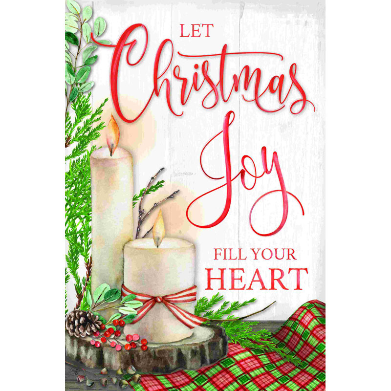 Laissez la joie de Noël remplir votre cœur, H 12 po x l 12 po, Non, Cadre flottant doré