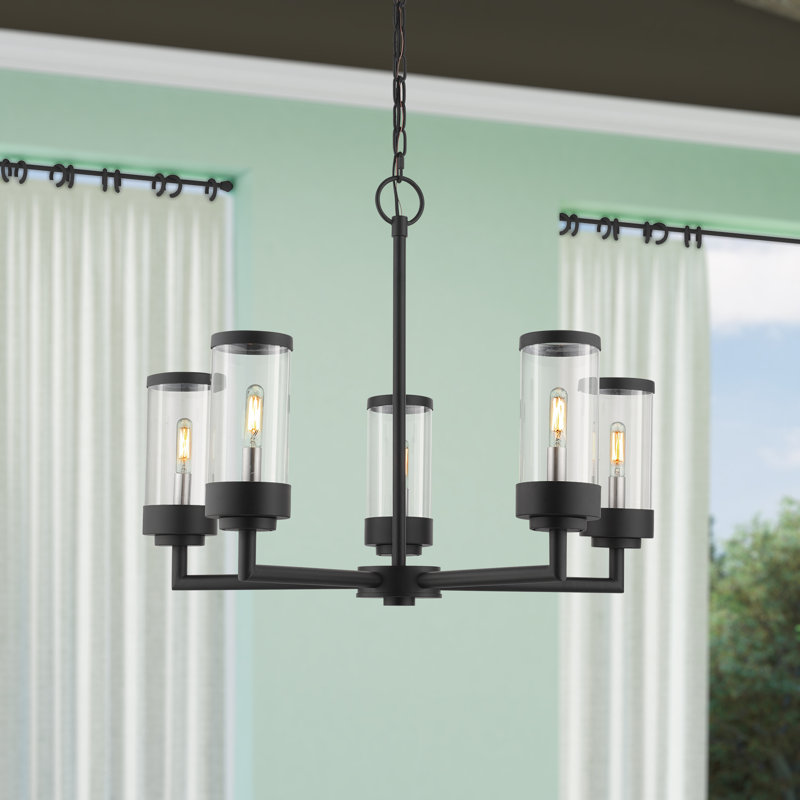 Binghamton 5 - Light Outdoor Chandelier, Textured Black