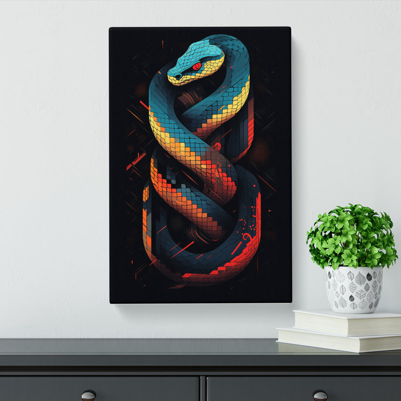 Snake Geometric No.2 - Wrapped Canvas Print, 76cm H x 50cm W x 3cm D